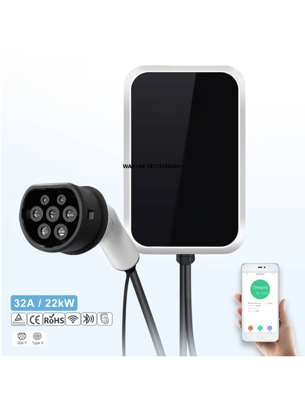 22kW AC 전기차 충전소 스마트 월박스 32A 38 - 22Kw Wallbox Type 2 Ocpp Rfid 리뷰 및 가격