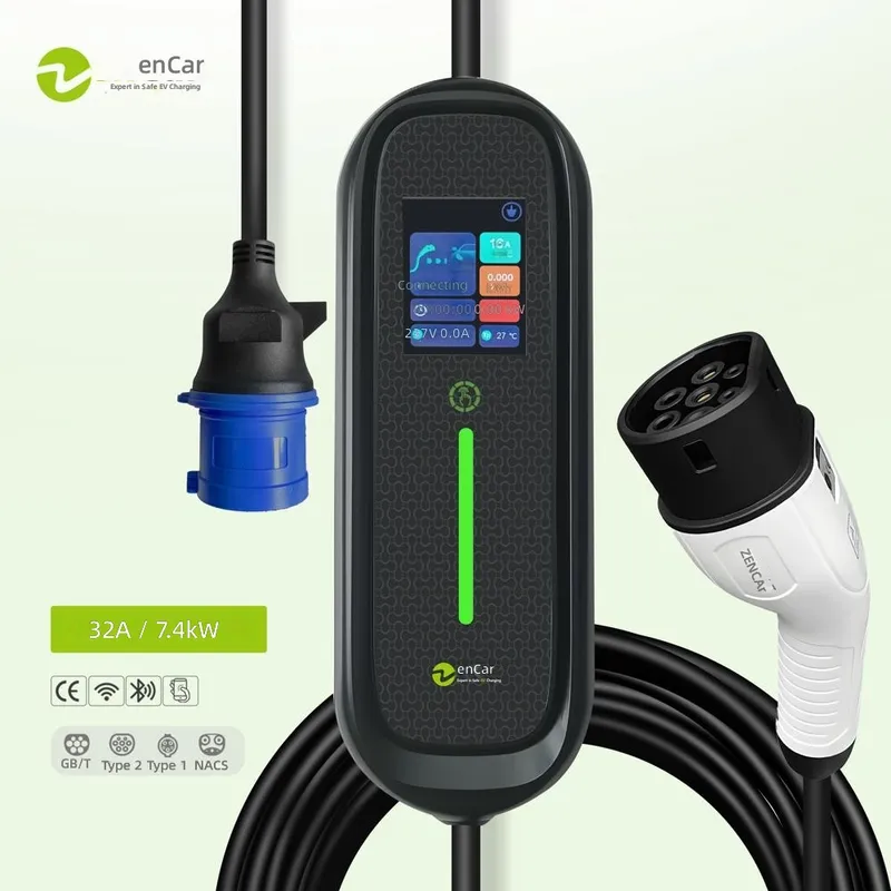 7kW 32A 타입 2 휴대용 전기차 충전기 스마트 와 - Portable Ev Charger 32A Type 2 Cee Plug 리뷰 및 가격